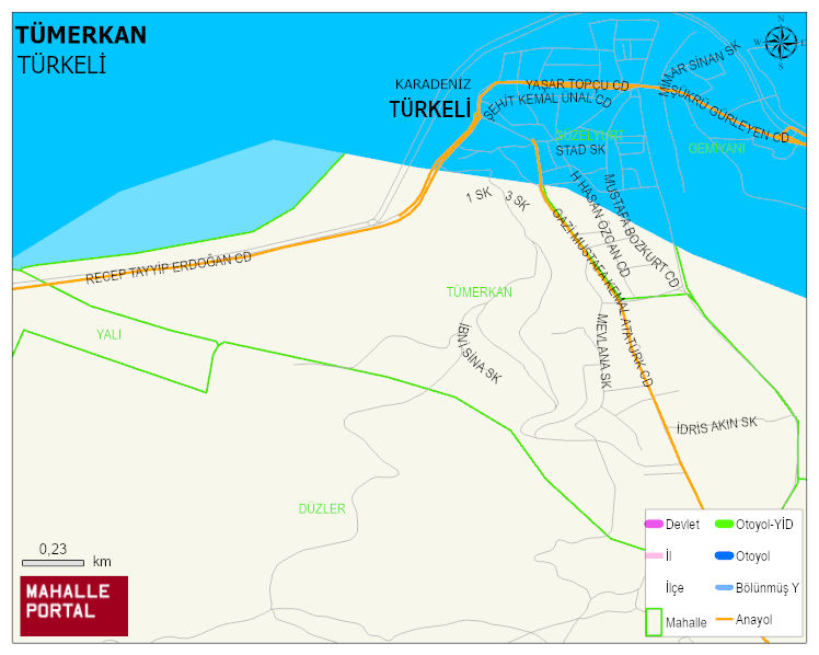TÜMERKAN Mahallesi Haritası | Sayısal Bölge Görünümü