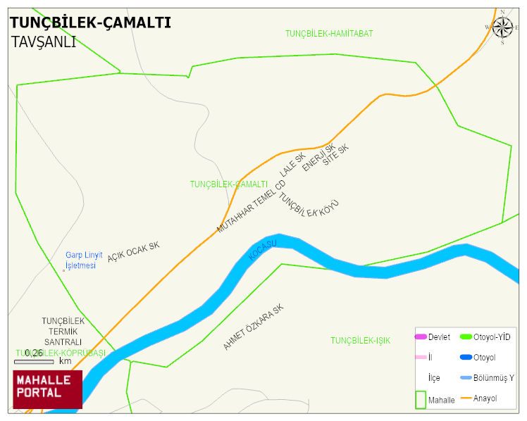 TUNÇBİLEK BELDESİ TUNÇBİLEK-ÇAMALTI Mahallesi Haritası | Sayısal Bölge Görünümü