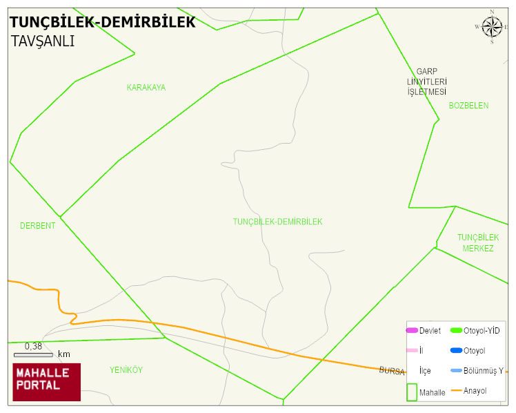 TUNÇBİLEK BELDESİ TUNÇBİLEK-DEMİRBİLEK Mahallesi Haritası | Uydu Görüntüsü ve Harita Detayları