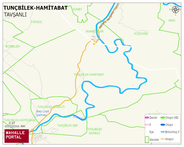 TUNÇBİLEK BELDESİ TUNÇBİLEK-HAMİTABAT Mahallesi Haritası | İnteraktif Köy ve Mahalle Sınırları