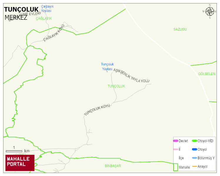 TUNÇOLUK Köyü Haritası | Detaylı Köy ve Mahalle Görünümü
