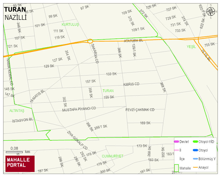 TURAN Mahallesi Haritası | İnteraktif Köy ve Mahalle Sınırları