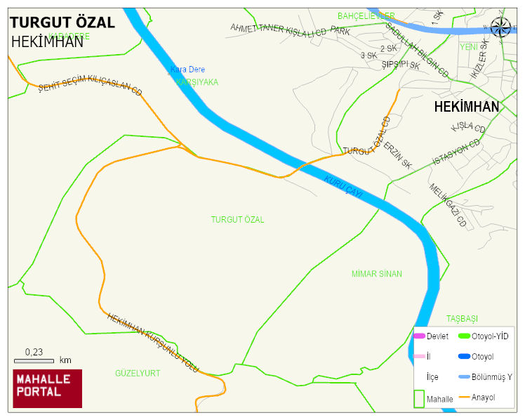 TURGUT ÖZAL Mahallesi Haritası | Detaylı Köy ve Mahalle Görünümü
