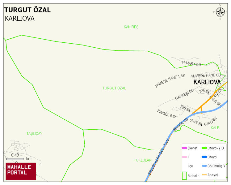 TURGUT ÖZAL Mahallesi Haritası | İnteraktif Köy ve Mahalle Sınırları
