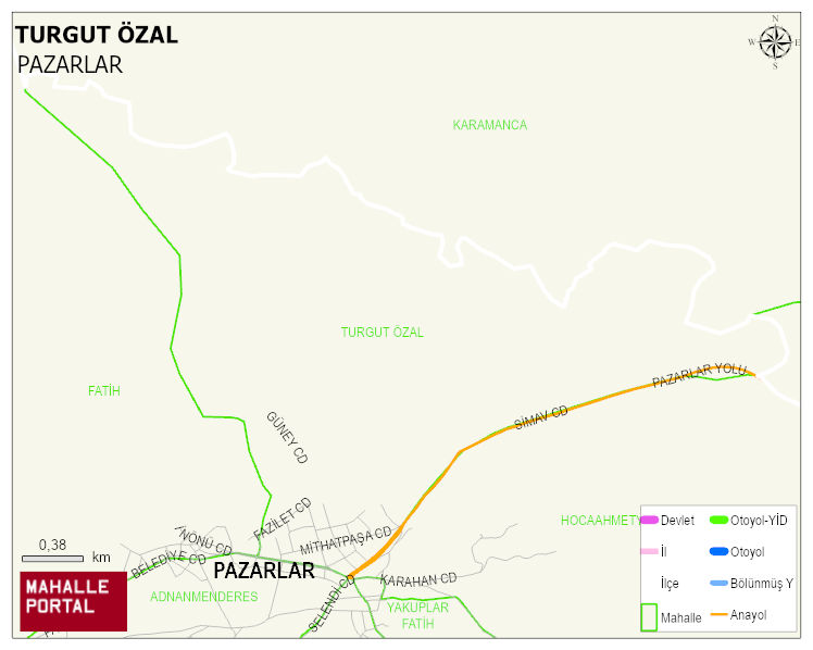 TURGUT ÖZAL Mahallesi Haritası | Coğrafi Yapı ve Detaylı Haritası