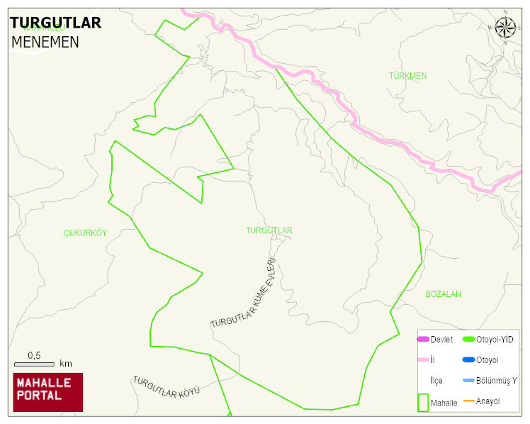 TURGUTLAR Mahallesi Haritası | Dağlar, Ovalar ve Akarsu Bilgileri