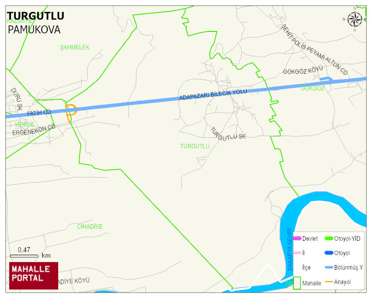 TURGUTLU Mahallesi Haritası | İnteraktif Köy ve Mahalle Sınırları
