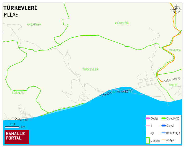 TÜRKEVLERİ Mahallesi Haritası | Mahalle ve Köy Sınırı