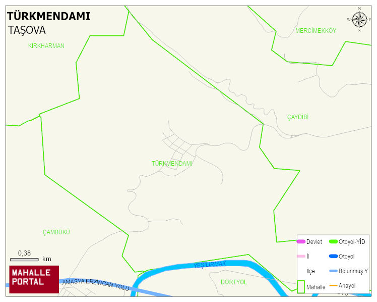 TÜRKMENDAMI Köyü Haritası | Coğrafi Yapı ve Detaylı Haritası