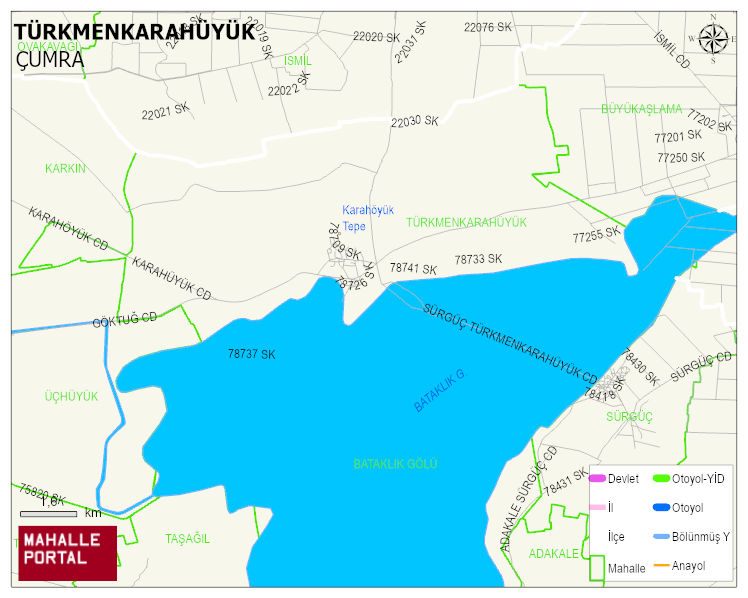 TÜRKMENKARAHÜYÜK Mahallesi Haritası | Sayısal Bölge Görünümü