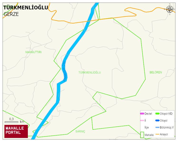 TÜRKMENLİOĞLU Köyü Haritası | Yükselti ve Doğa Özellikleri