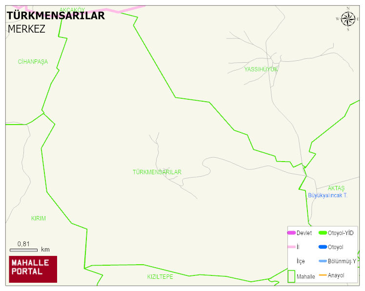 TÜRKMENSARILAR Köyü Haritası | Güncel Mahalle ve Köy Haritası