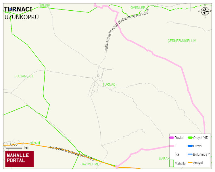 TURNACI Köyü Haritası | Sayısal Bölge Görünümü