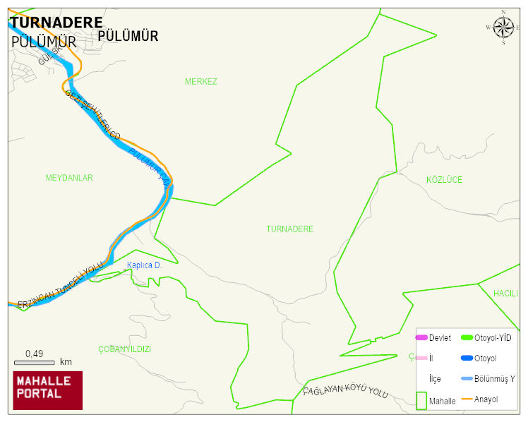 TURNADERE Köyü Haritası | Mahalle ve Köy Sınırı