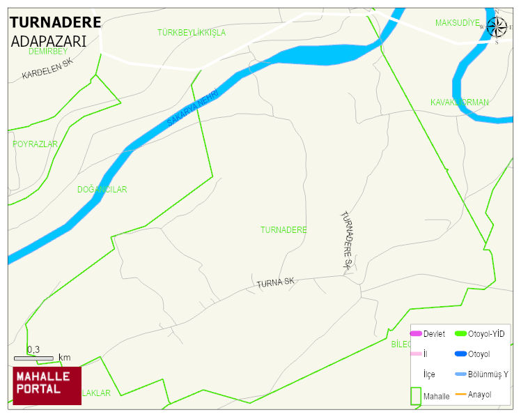 TURNADERE Mahallesi Haritası | Güncel Mahalle ve Köy Haritası