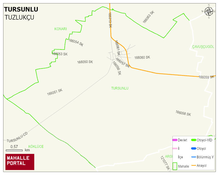 TURSUNLU Mahallesi Haritası | Mahalle ve Köy Sınırı
