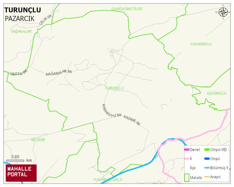 TURUNÇLU Mahallesi Haritası | Detaylı Köy ve Mahalle Görünümü