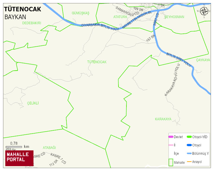 TÜTENOCAK Köyü Haritası | İnteraktif Köy ve Mahalle Sınırları