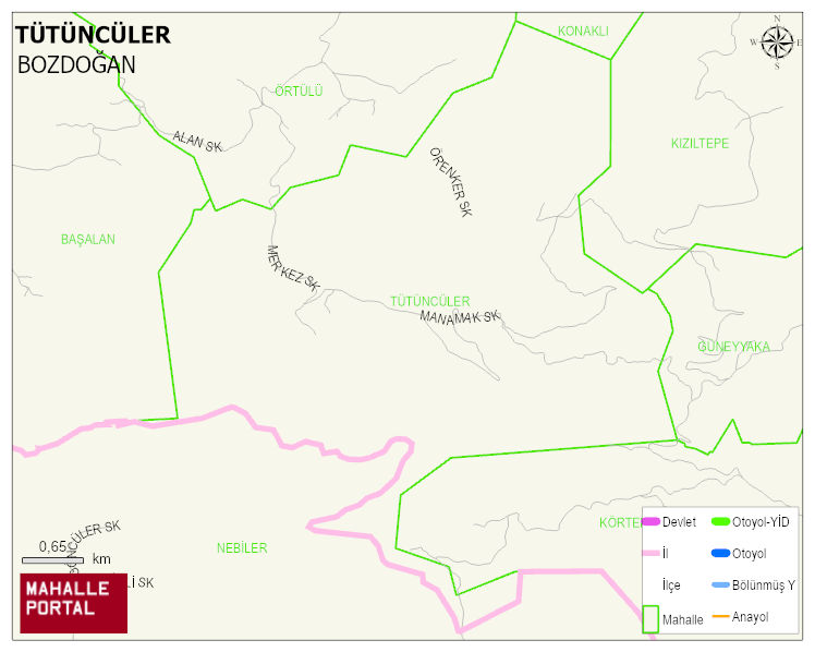 TÜTÜNCÜLER Mahallesi Haritası | Coğrafi Yapı ve Detaylı Haritası