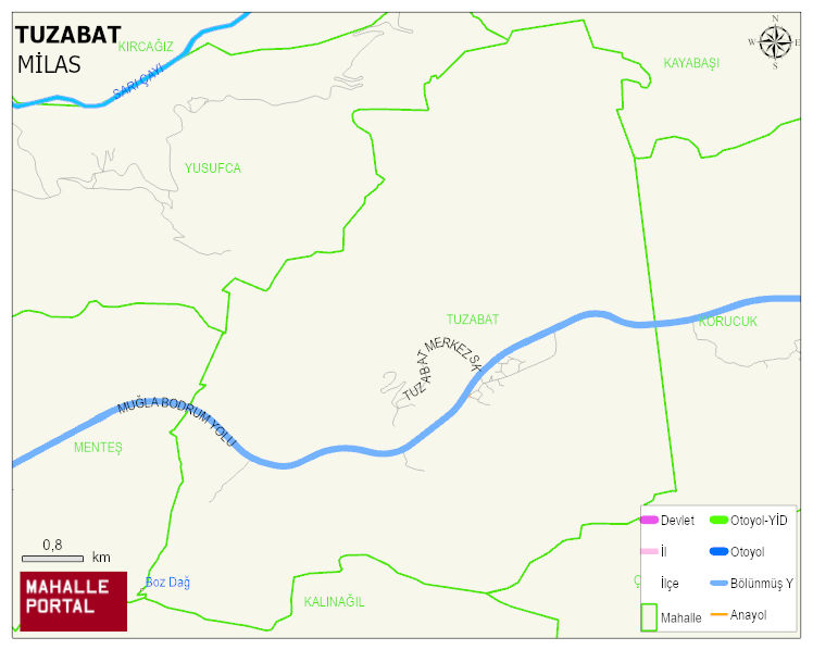 TUZABAT Mahallesi Haritası | Coğrafi Yapı ve Detaylı Haritası