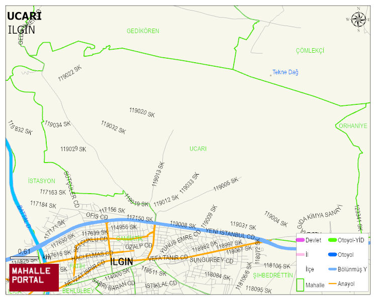 UCARI Mahallesi Haritası | Dağlar, Ovalar ve Akarsu Bilgileri