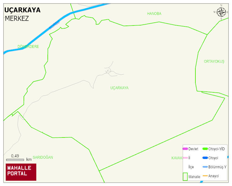 UÇARKAYA Köyü Haritası | Mahalle ve Köy Sınırı