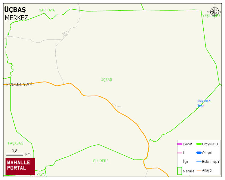 ÜÇBAŞ Köyü Haritası | Mahalle ve Köy Sınırı