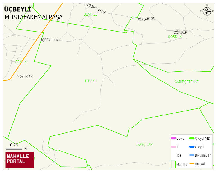 ÜÇBEYLİ Mahallesi Haritası | Detaylı Köy ve Mahalle Görünümü