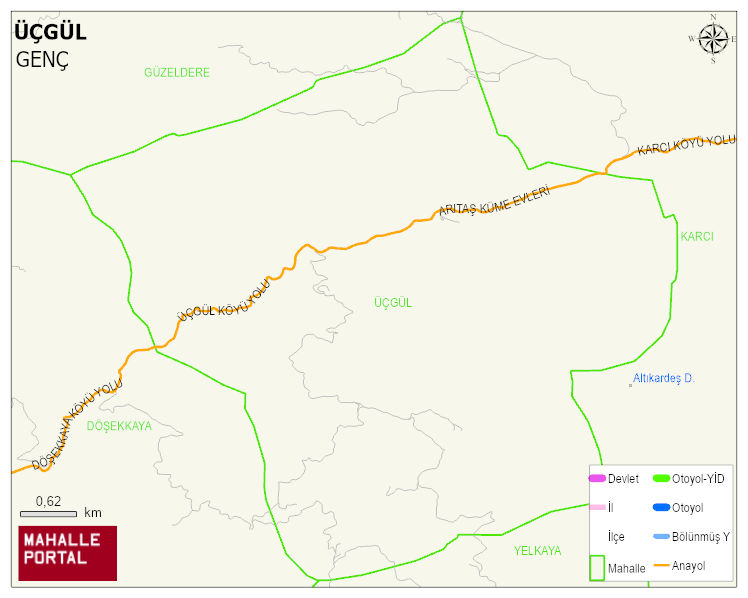 ÜÇGÜL Köyü Haritası | Mahalle ve Köy Sınırı