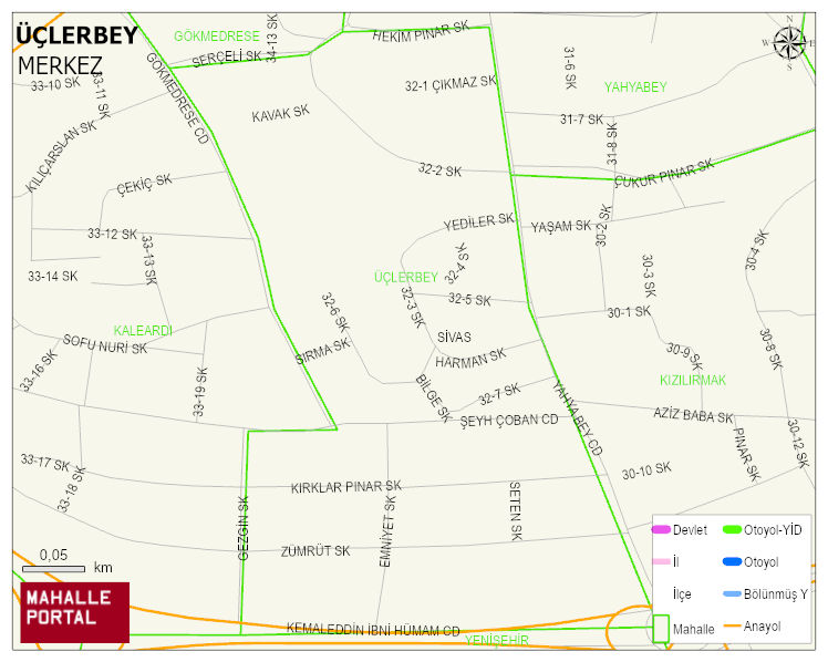 ÜÇLERBEY Mahallesi Haritası | Güncel Mahalle ve Köy Haritası