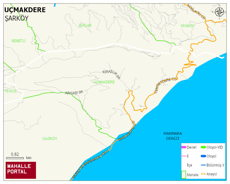UÇMAKDERE Mahallesi Haritası | Coğrafi Yapı ve Detaylı Haritası