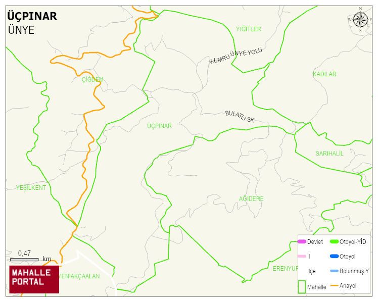 ÜÇPINAR Mahallesi Haritası | Mahalle ve Köy Sınırı