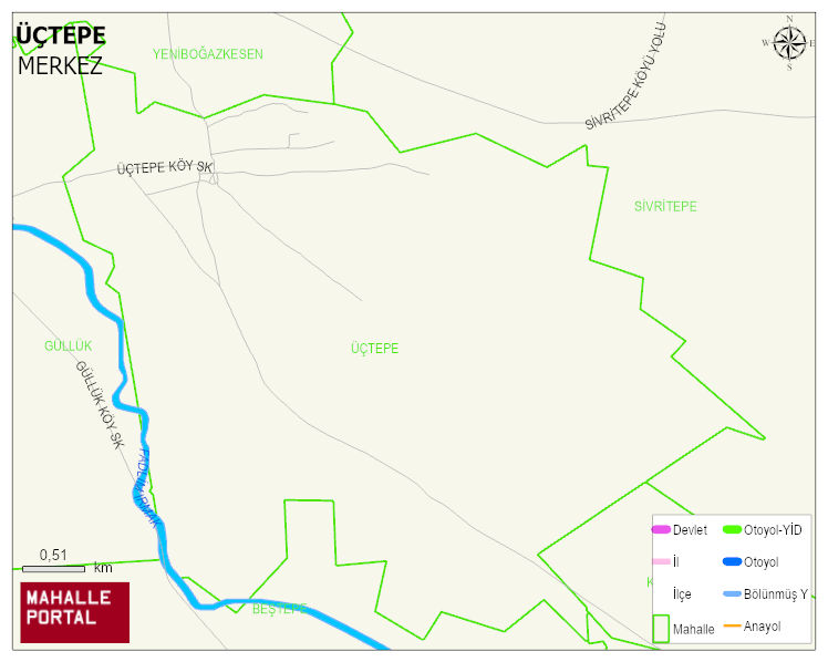 ÜÇTEPE Köyü Haritası | İnteraktif Köy ve Mahalle Sınırları