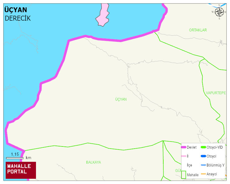 ÜÇYAN Mahallesi Haritası | Mahalle ve Köy Sınırı