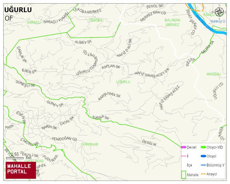 UĞURLU Mahallesi Haritası | İnteraktif Köy ve Mahalle Sınırları