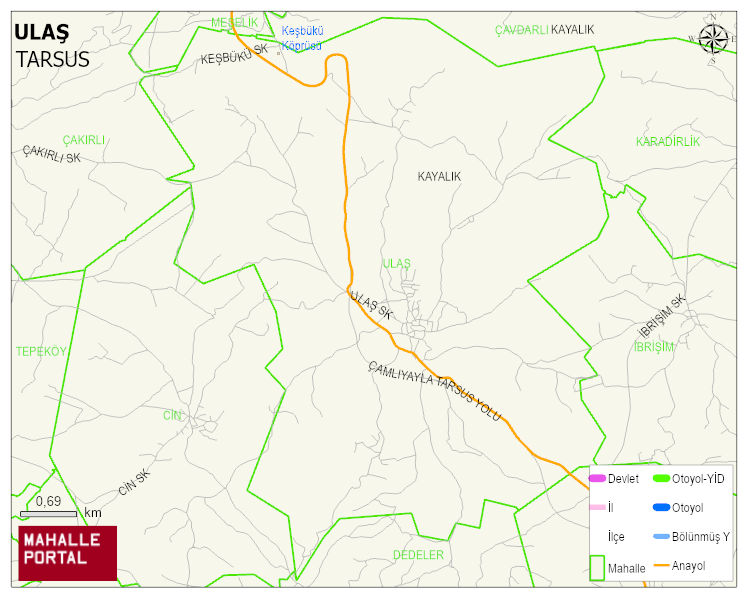 ULAŞ Mahallesi Haritası | Sayısal Bölge Görünümü