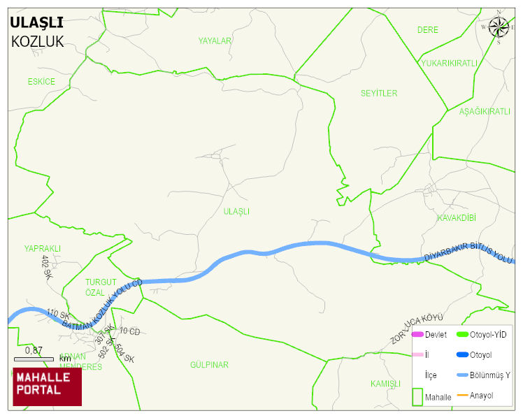ULAŞLI Köyü Haritası | Detaylı Köy ve Mahalle Görünümü