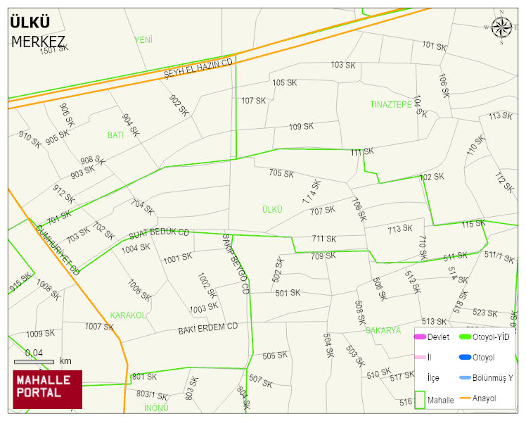 ÜLKÜ Mahallesi Haritası | Yükselti ve Doğa Özellikleri