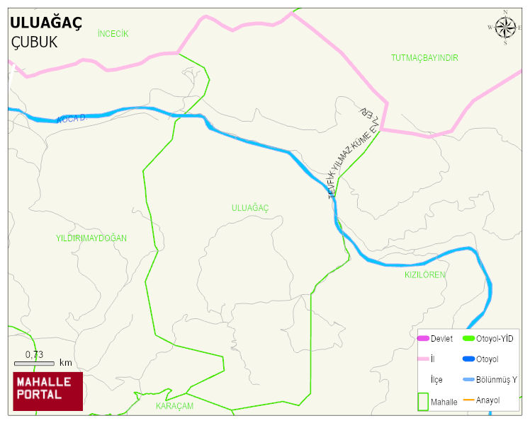 ULUAĞAÇ Mahallesi Haritası | Dağlar, Ovalar ve Akarsu Bilgileri