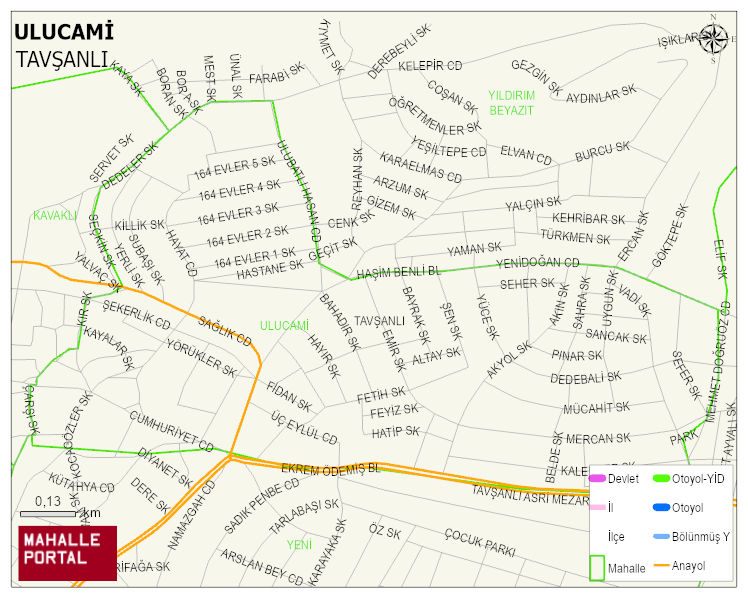 ULUCAMİ Mahallesi Haritası | Mahalle ve Köy Sınırı