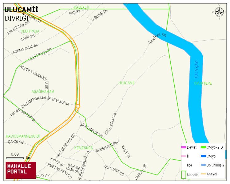 ULUCAMİİ Mahallesi Haritası | Coğrafi Yapı ve Detaylı Haritası