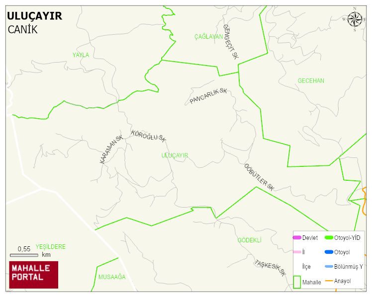 ULUÇAYIR Mahallesi Haritası | Mahalle ve Köy Sınırı
