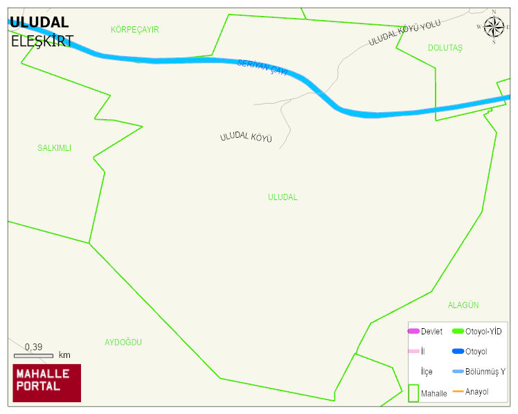 ULUDAL Köyü Haritası | Detaylı Köy ve Mahalle Görünümü