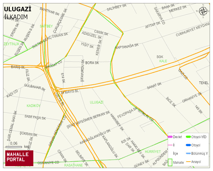 ULUGAZİ Mahallesi Haritası | Detaylı Köy ve Mahalle Görünümü