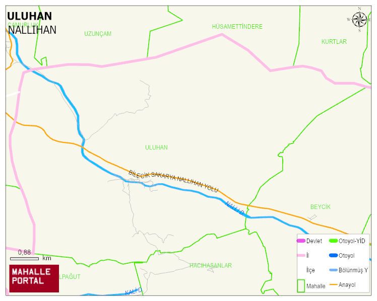 ULUHAN Mahallesi Haritası | Mahalle ve Köy Sınırı
