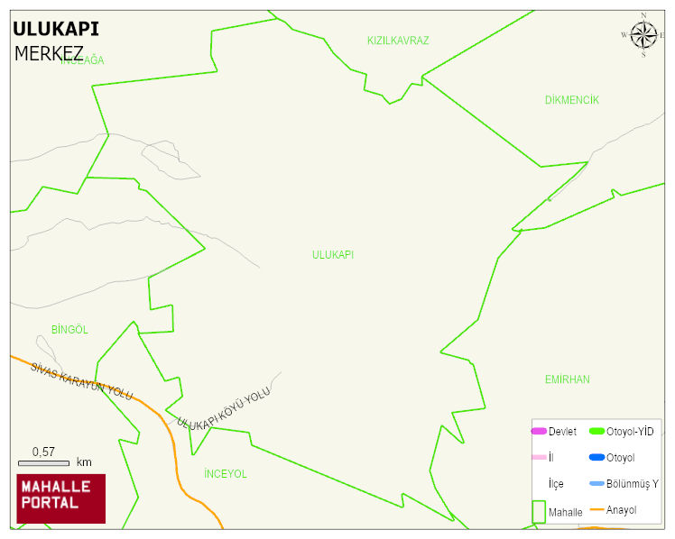 ULUKAPI Köyü Haritası | Yükselti ve Doğa Özellikleri