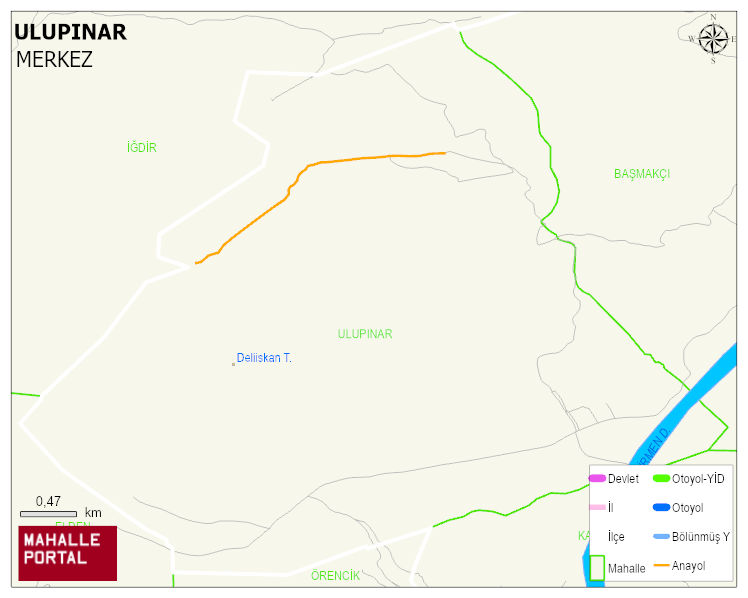 ULUPINAR Köyü Haritası | Mahalle ve Köy Sınırı