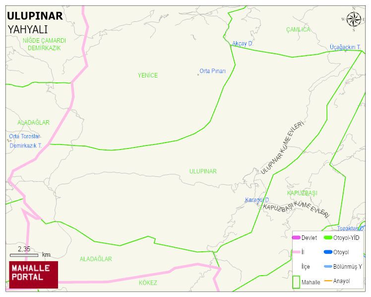 ULUPINAR Mahallesi Haritası | Mahalle ve Köy Sınırı