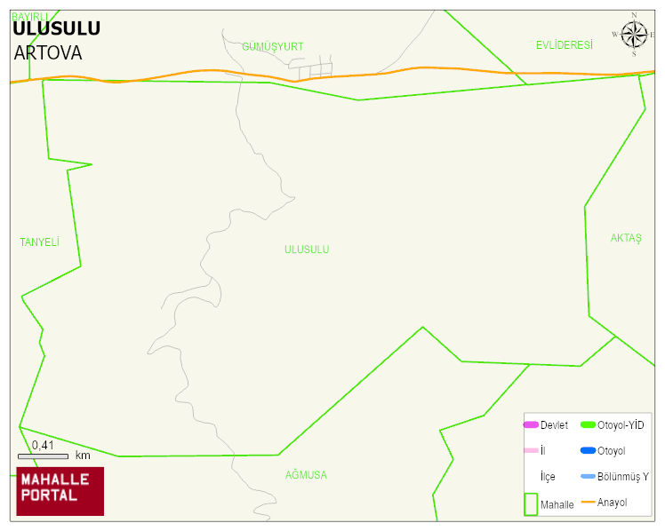 ULUSULU Köyü Haritası | Mahalle ve Köy Sınırı