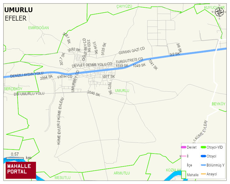 UMURLU Mahallesi Haritası | Coğrafi Yapı ve Detaylı Haritası